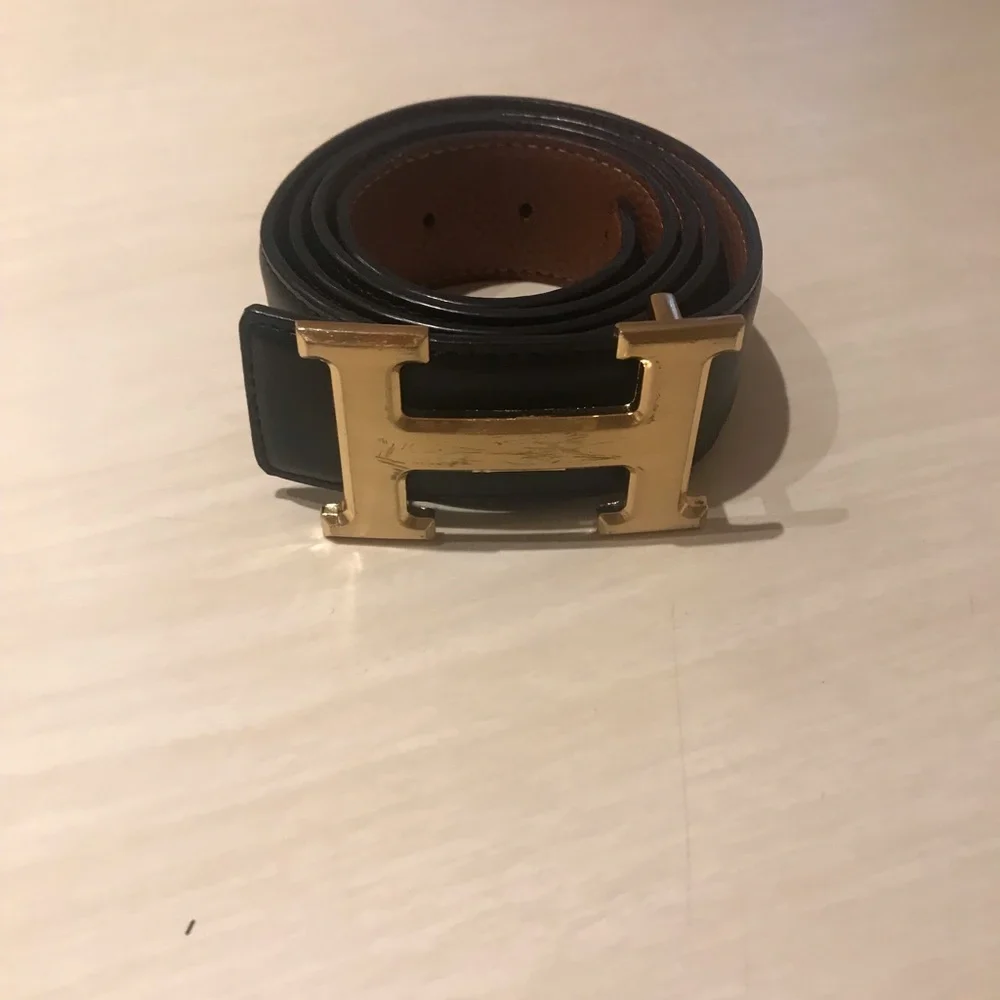 HERMES reversible leather belt in gold hardware - Picture 2 of 9